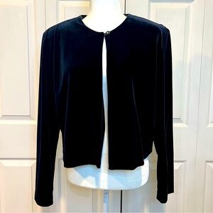 🍋 Vintage J. Steven’s - Carol Escritor Black Lined Open Front Top